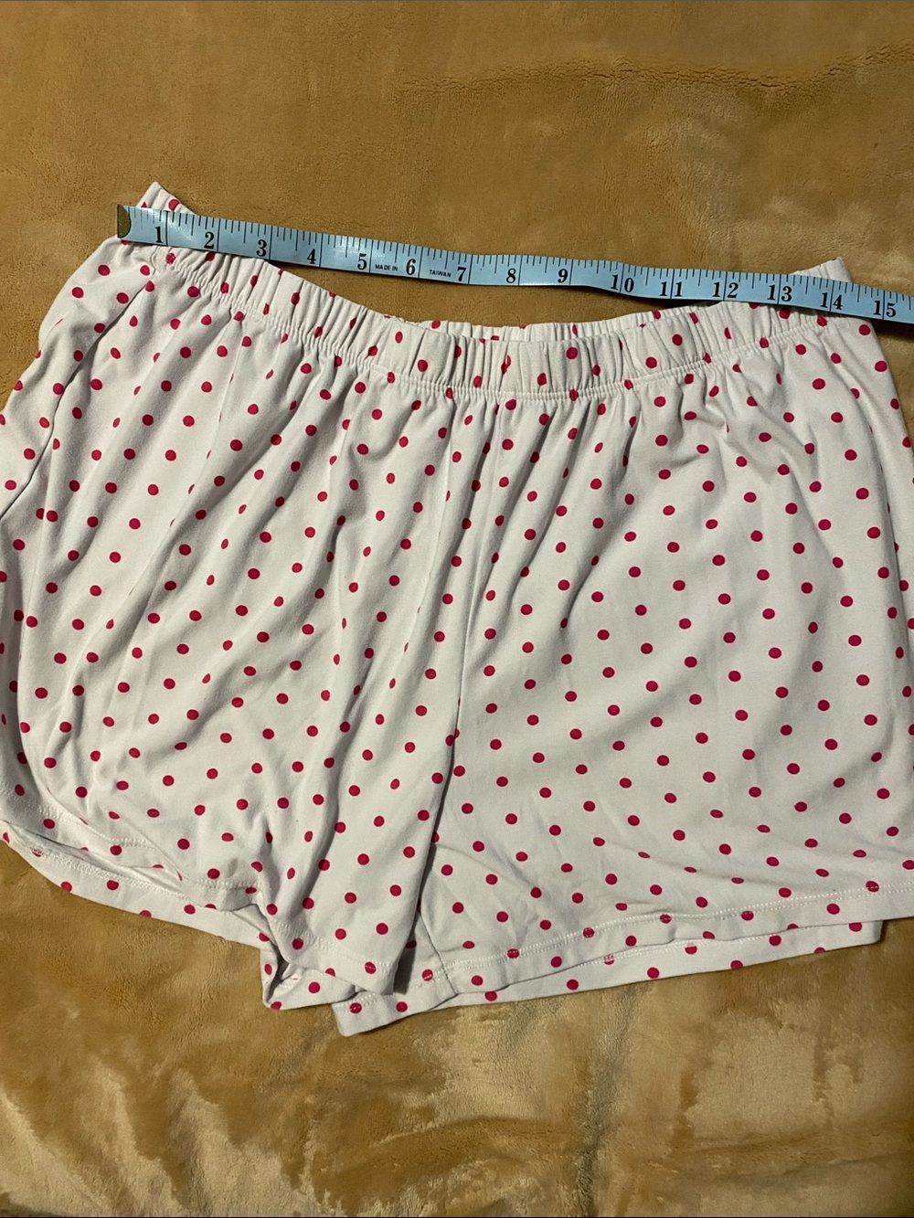BOGO Sonoma White Sleep Shorts with Pink Polka Dots Sz L